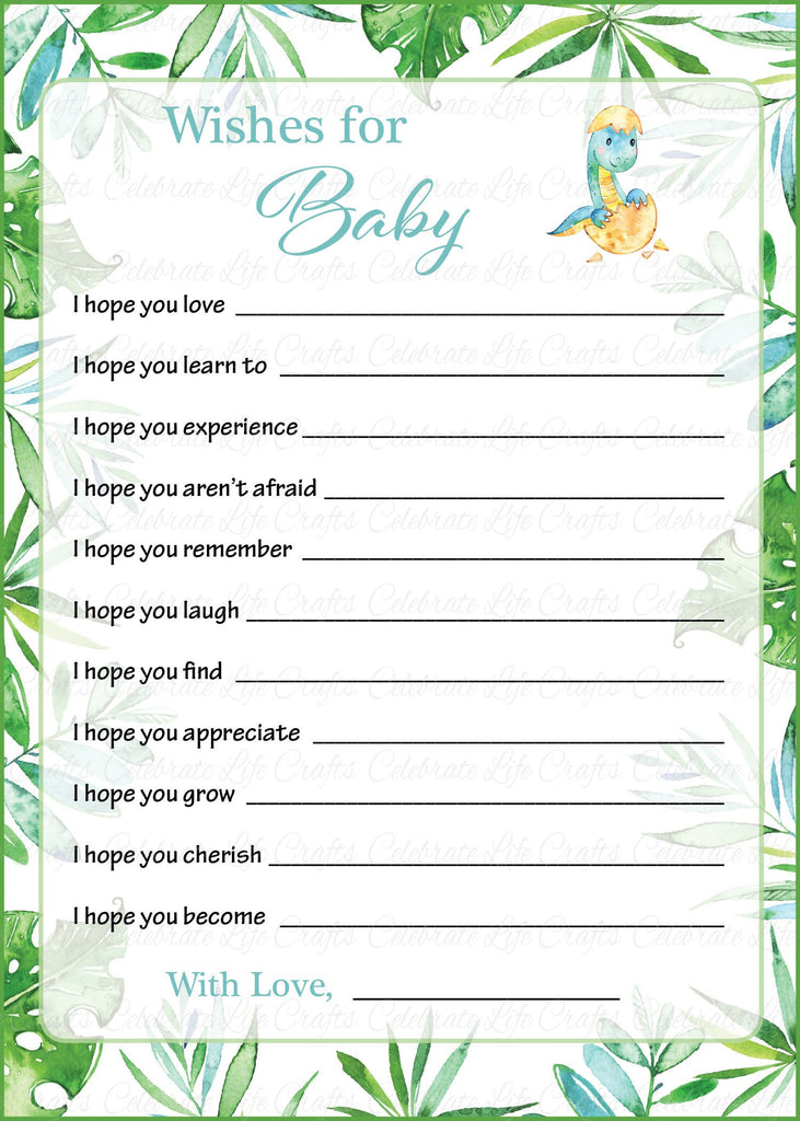 Dinosaur Baby Shower Wishes for Baby