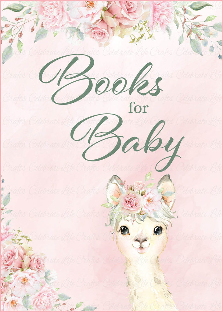Llama Baby Shower Books for Baby Sign
