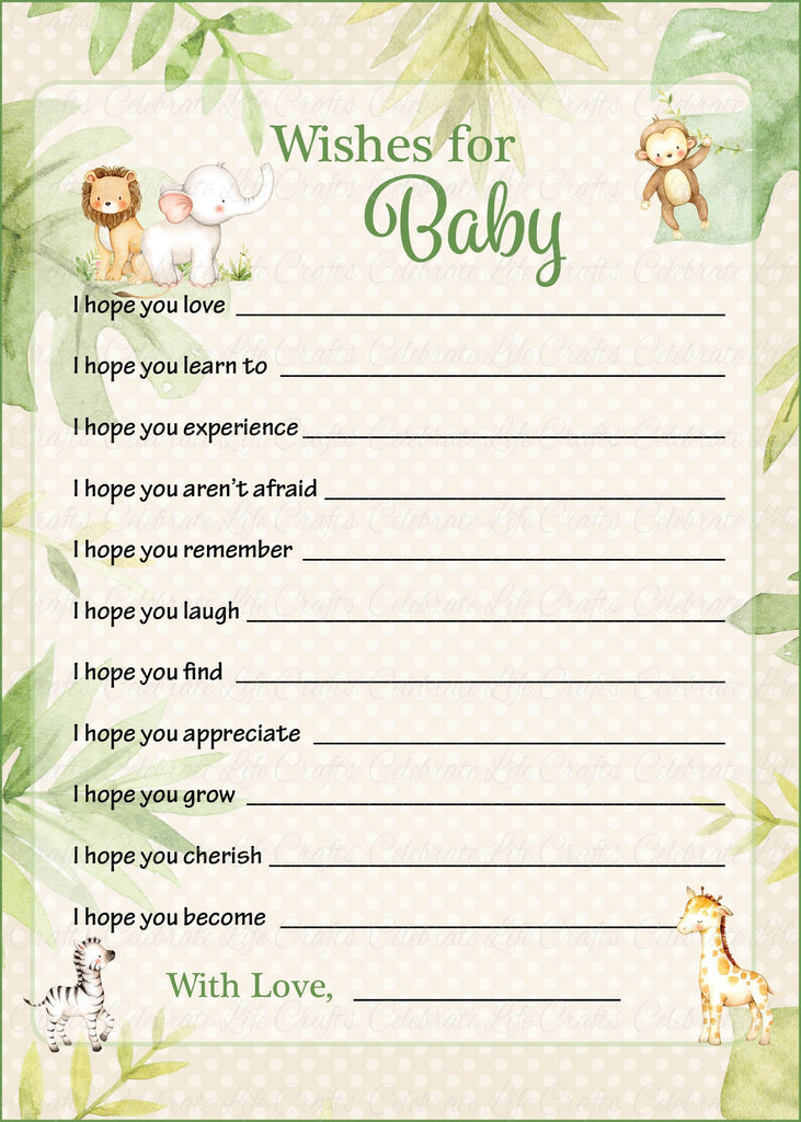  Safari Baby Shower Wishes for Baby