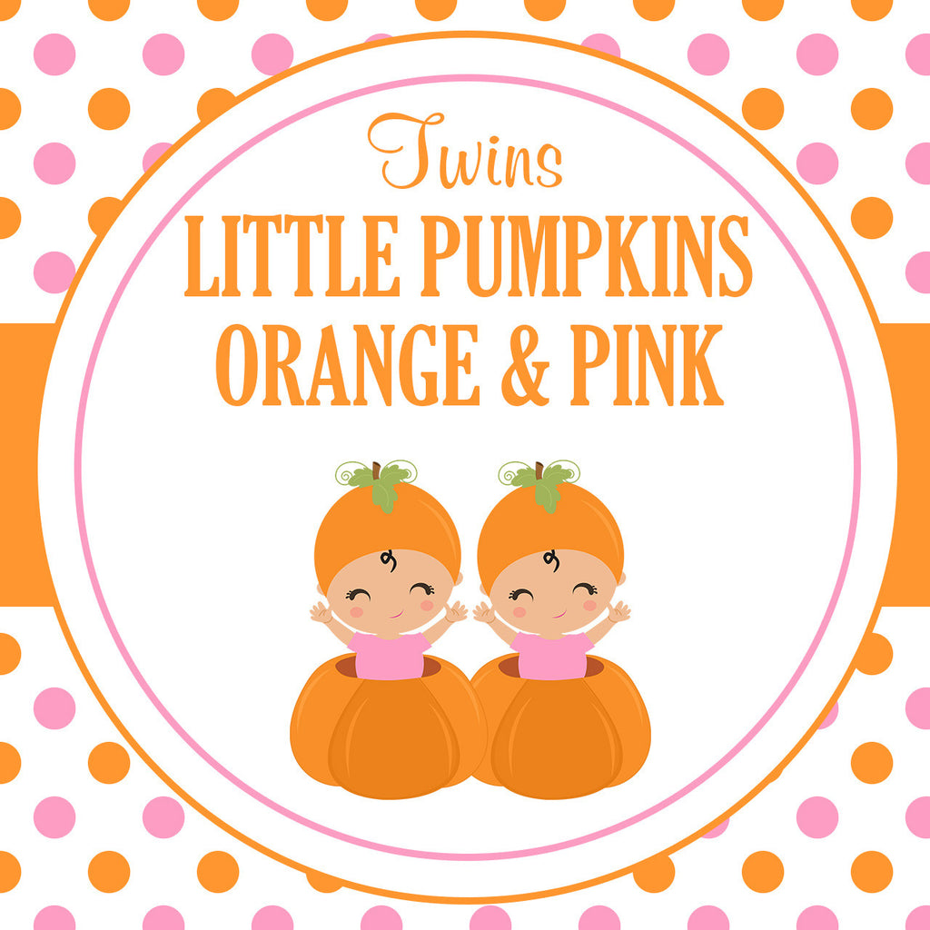 B21005 Pink & Orange Twins Little Pumpkin Theme