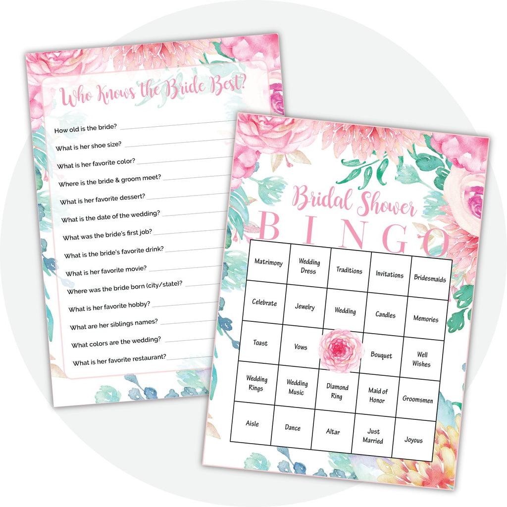 Find The Guest Game - Pink Floral Bridal Shower Games – Celebrate Life  Crafts