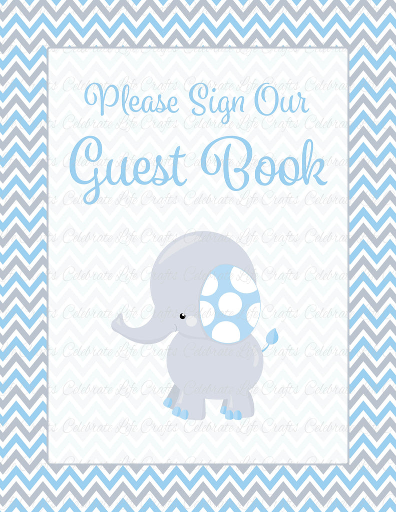 Elephant Baby Shower Guest Book Sign