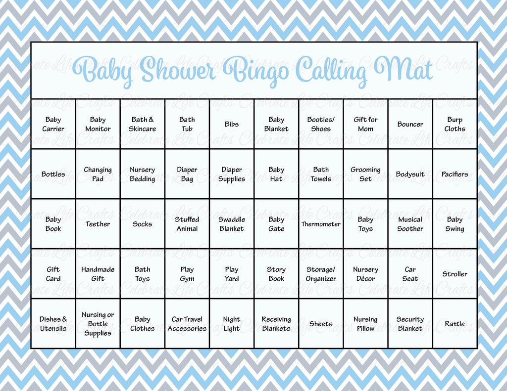 Elephant Baby Shower Bingo Calling Mat