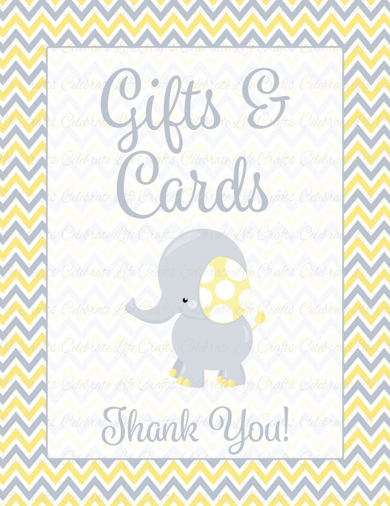 Elephant Baby Shower Gift Sign