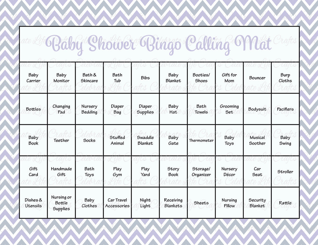 Baby Shower Bingo Calling Mat