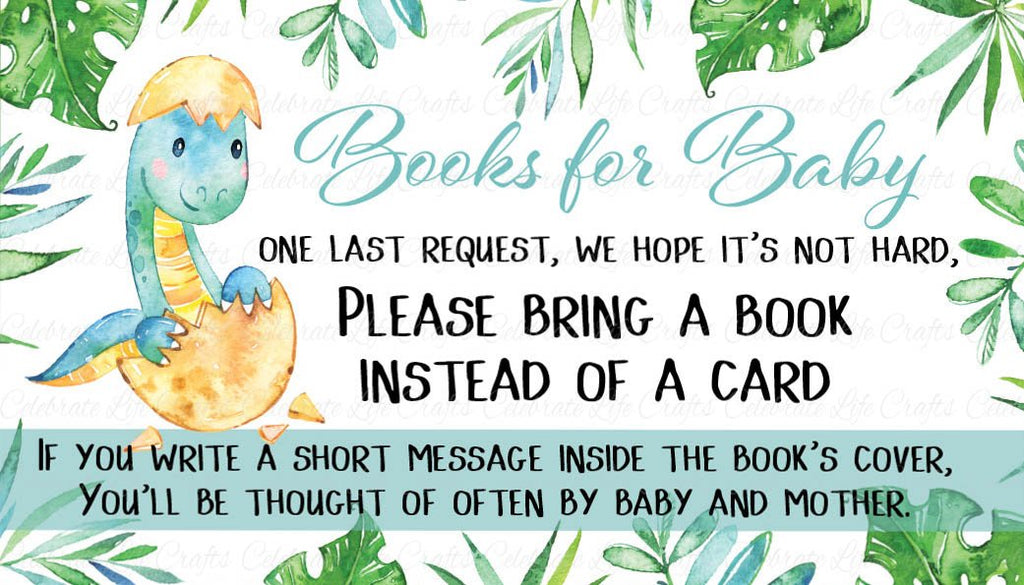 Dinosaur Baby Shower Books for Baby Cards
