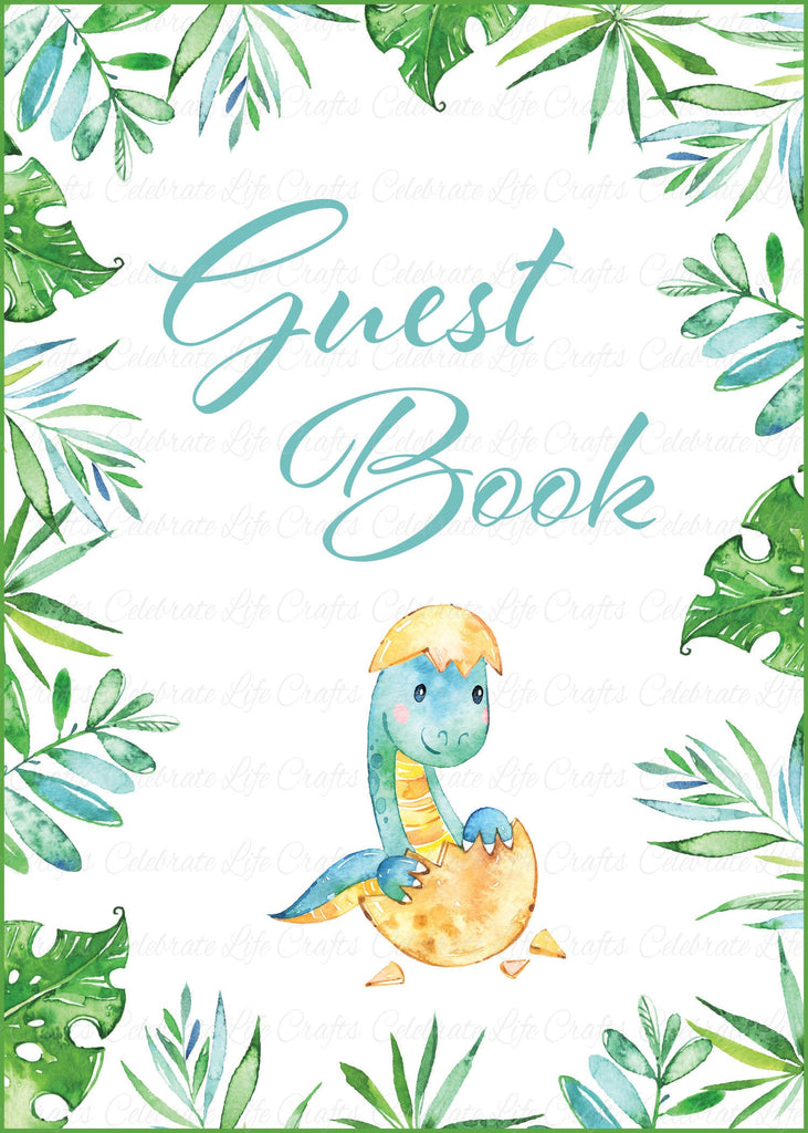 Dinosaur Baby Shower Guest Book Sign