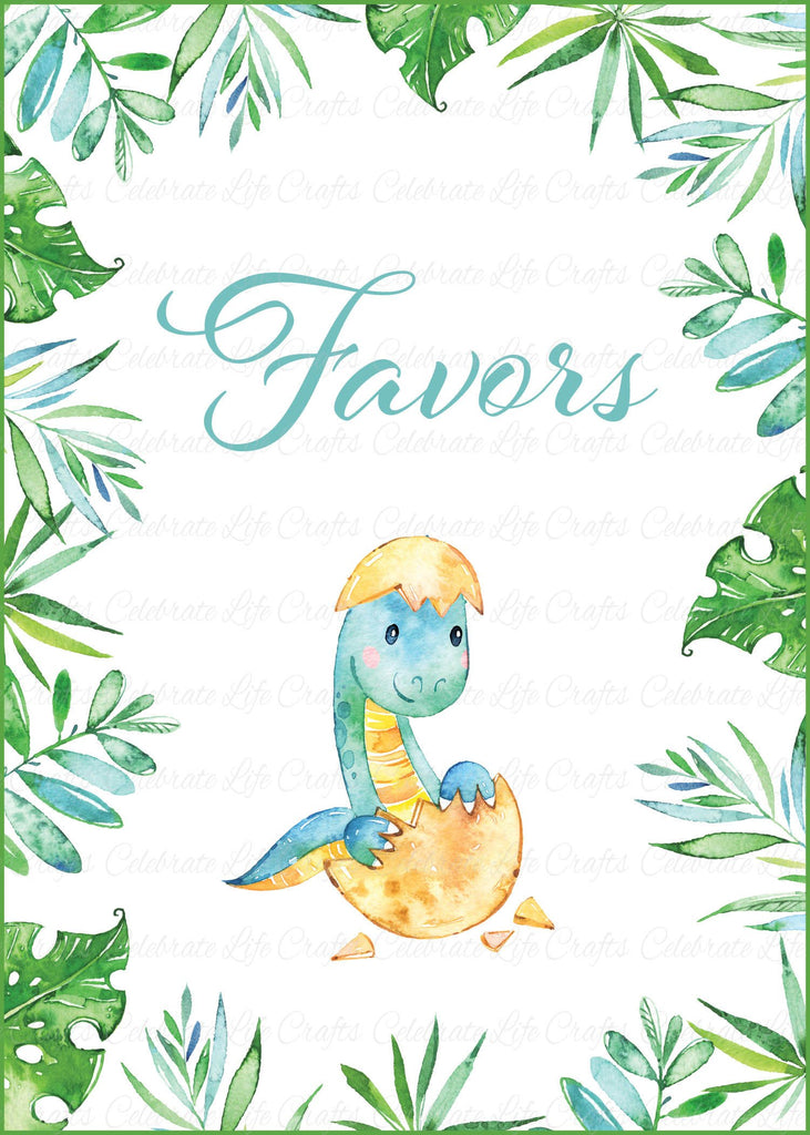 Dinosaur Baby Shower Favors Sign