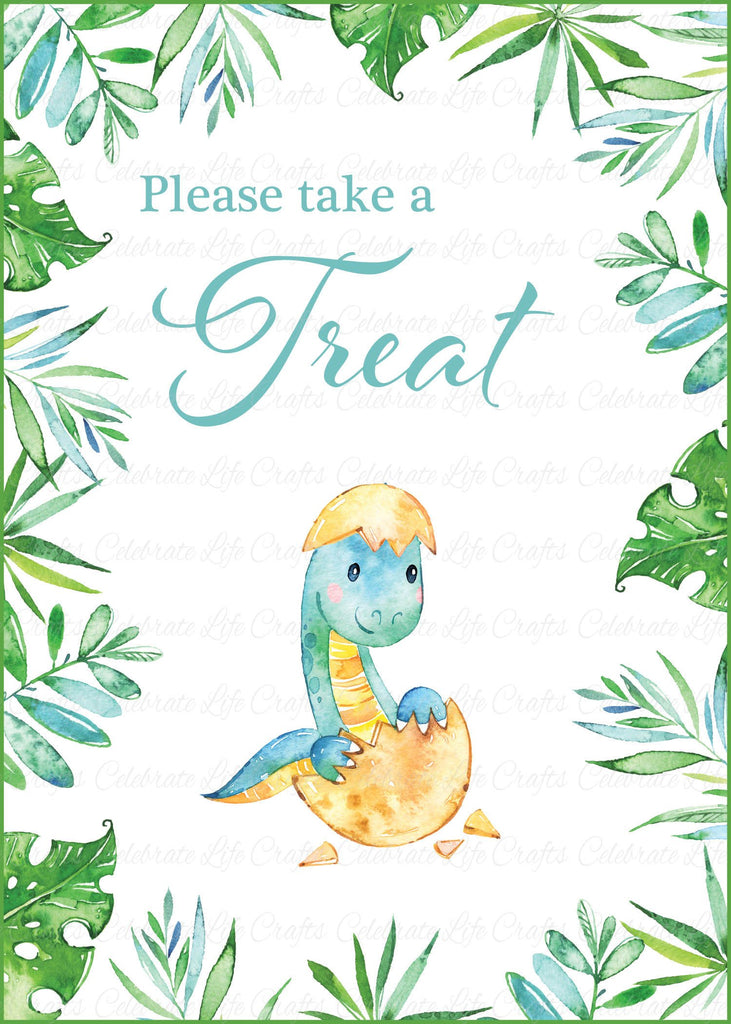 Dinosaur Baby Shower Treats Sign