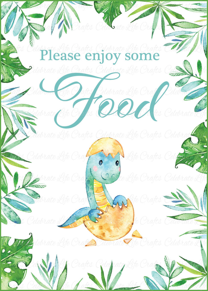 Dinosaur Baby Shower Food Sign