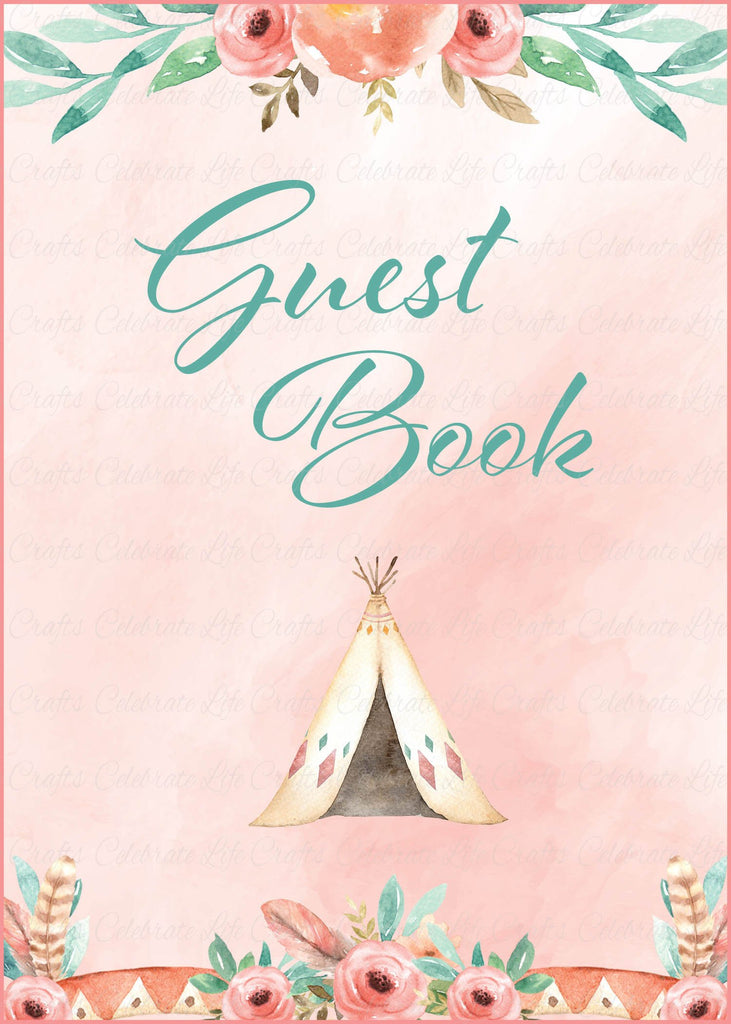 Boho Baby Shower Guest Book Sign