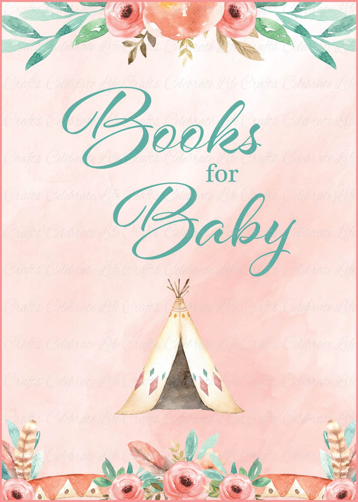 Boho Baby Shower Books for Baby Sign