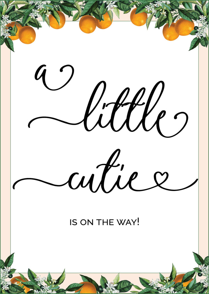 Little Cutie Baby Shower Treats Sign