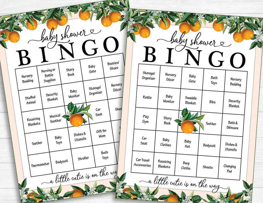 Little Cutie Baby Shower Bingo Cards