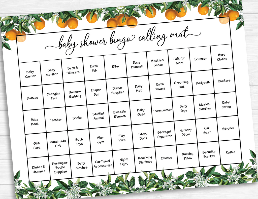 Little Cutie Baby Shower Bingo Calling Mat