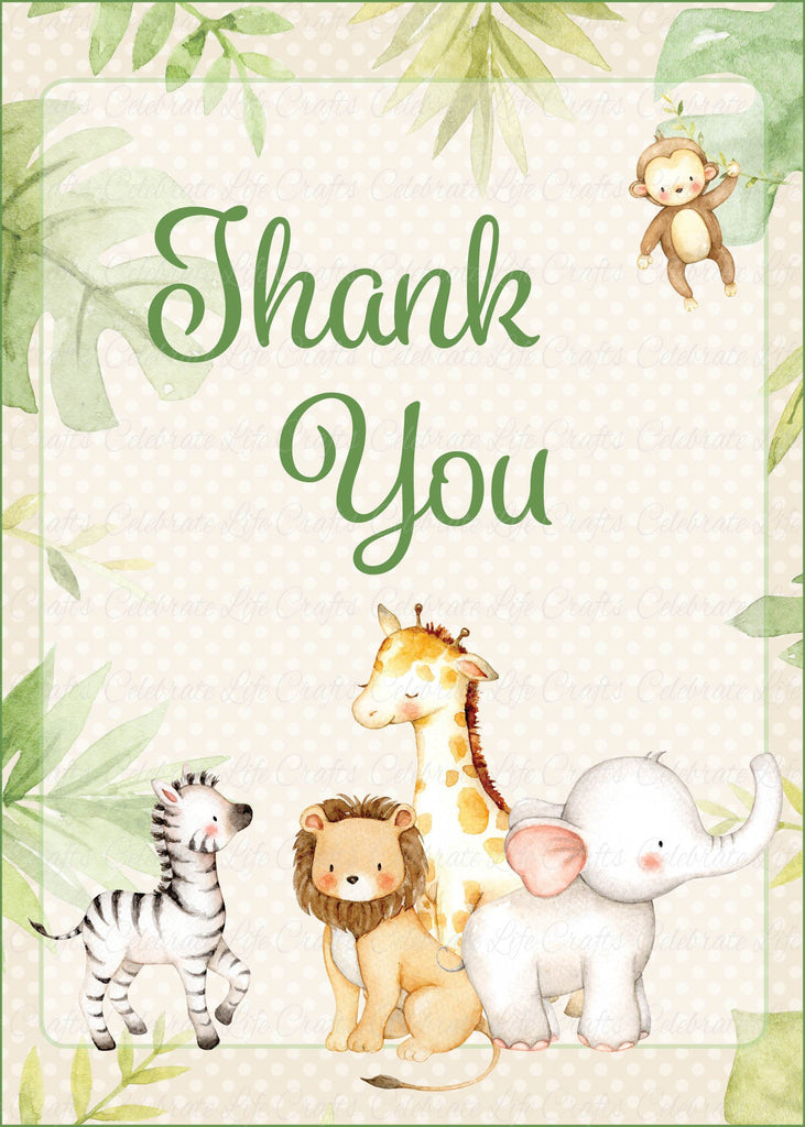  Safari Baby Shower Thank You Sign