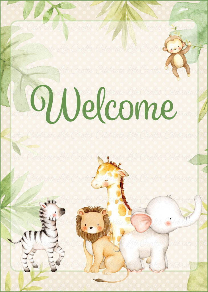  Safari Baby Shower Welcome Sign