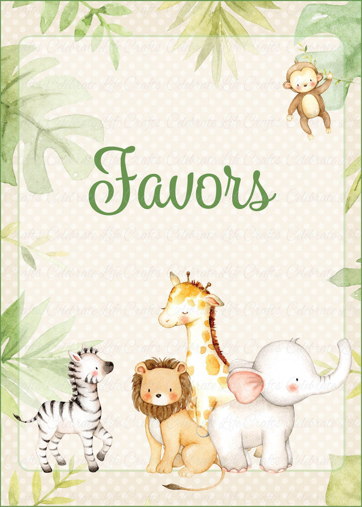  Safari Baby Shower Favors Sign