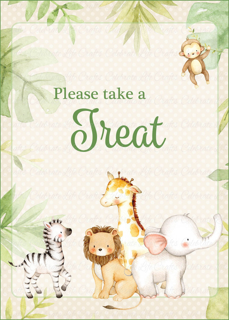  Safari Baby Shower Treats Sign