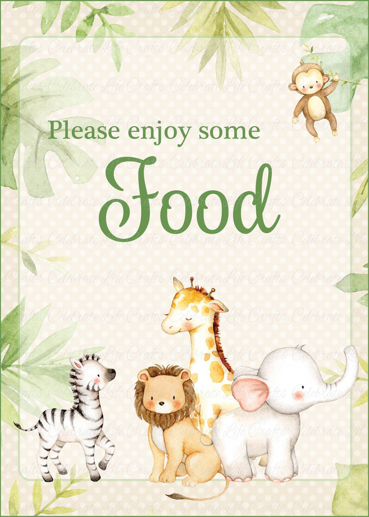  Safari Baby Shower Food Sign