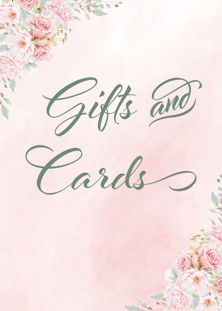 Pink Floral Bridal Shower Gifts and Cards Sign