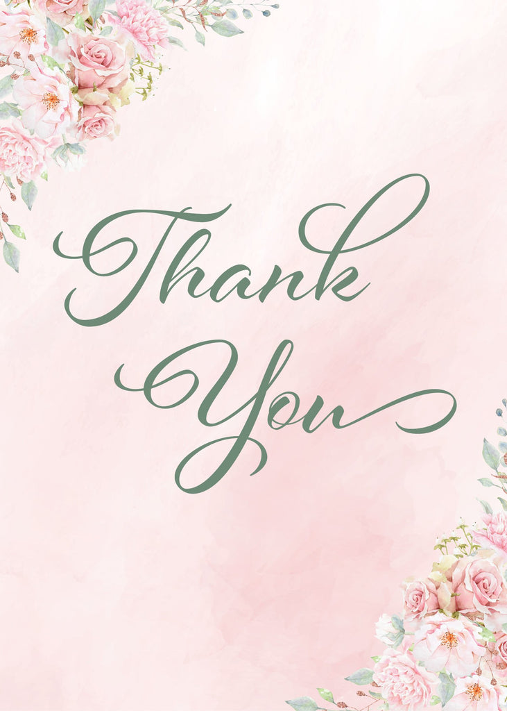 Pink Floral Bridal Shower Thank You Sign