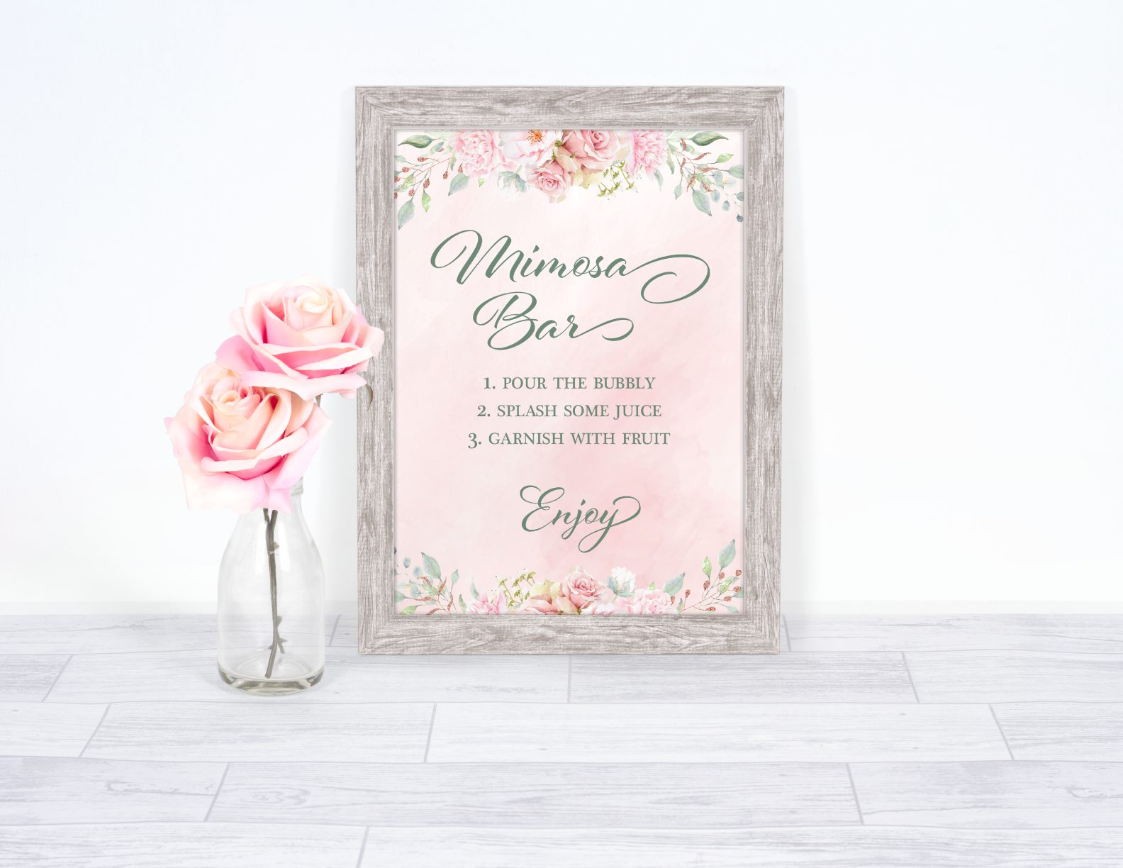 Mimosa Bar Sign But First Mimosas Banner Boho Floral Bridal Shower  Decorations R
