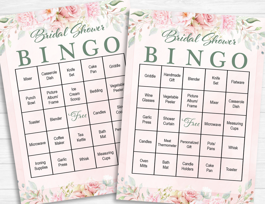 Bridal Shower Bingo Cards