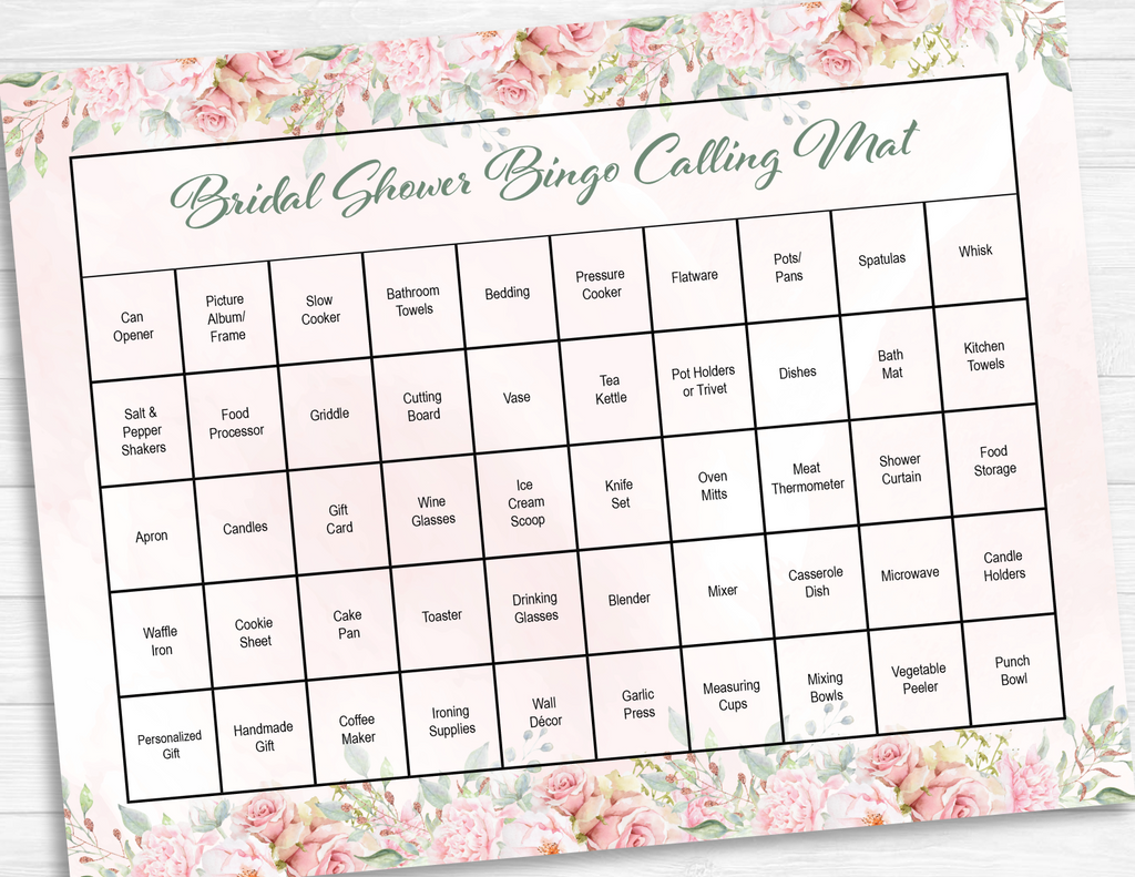 Bridal Shower Bingo Cards