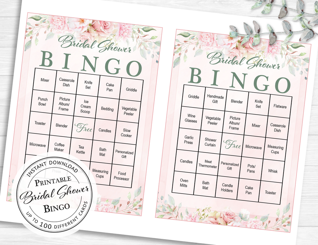 Bridal Shower Bingo Cards