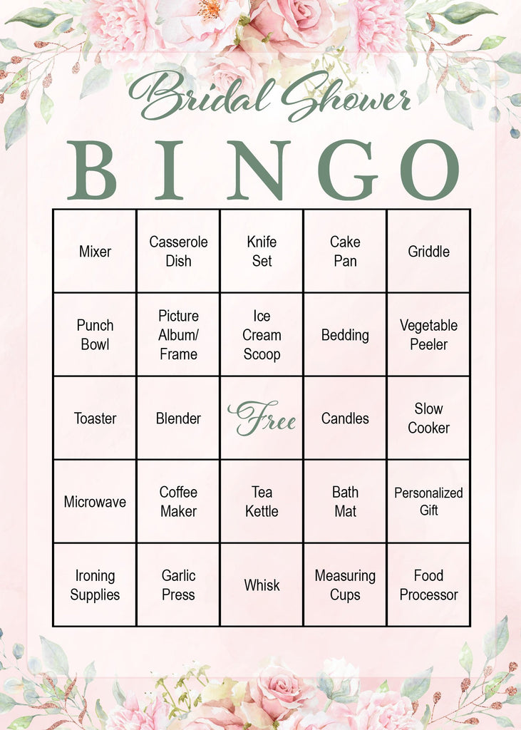 Bridal Shower Bingo Cards