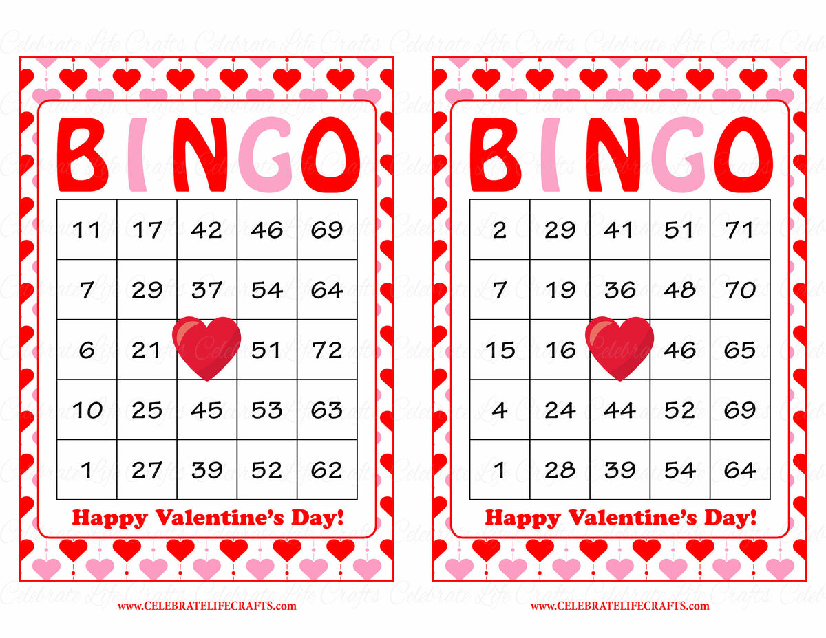 Valentine Bingo Game Download for Holiday Party Ideas | Valentine's Day ...